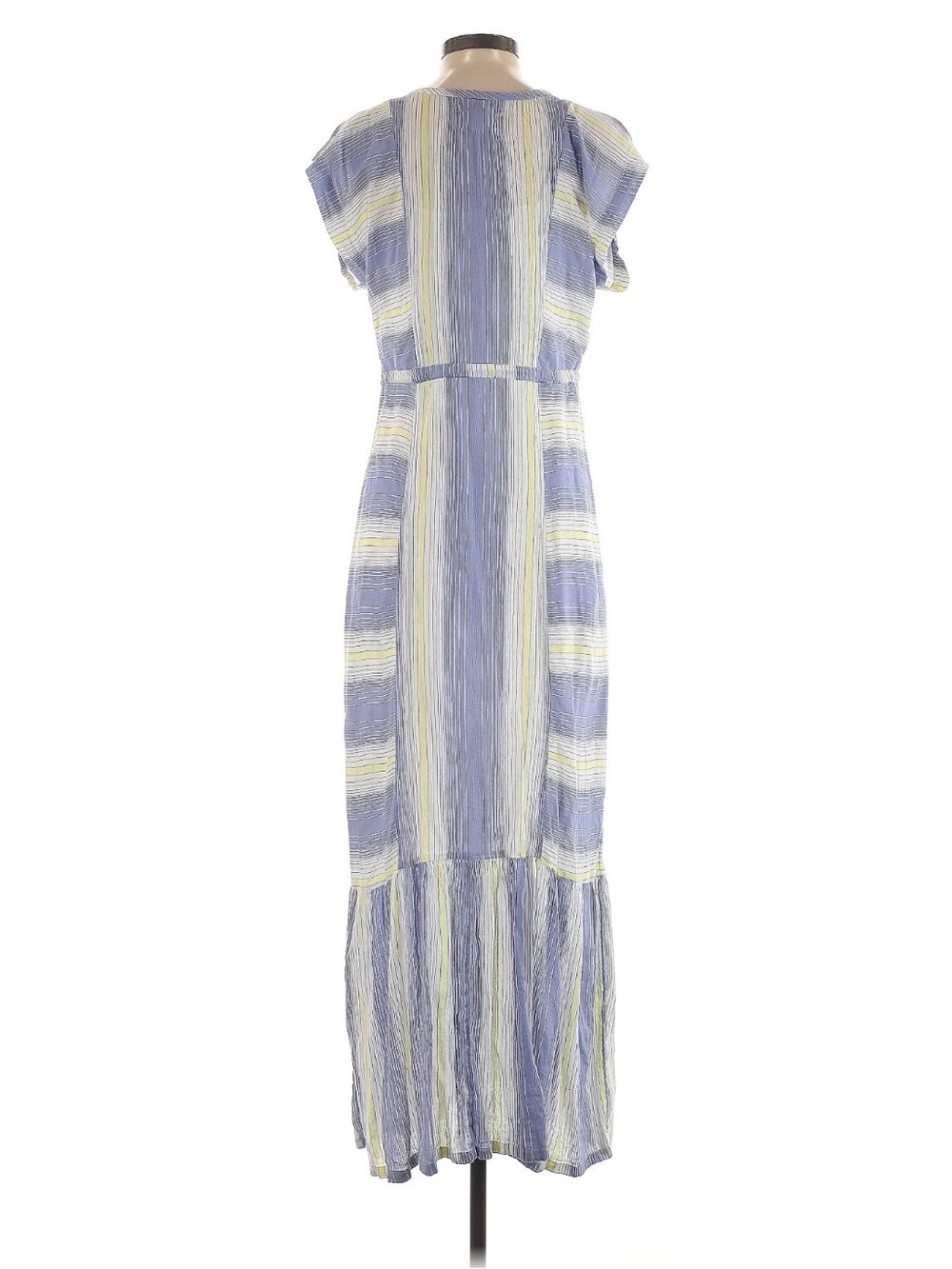 Caslon Blue Green Striped Drawstring Maxi Dress XS Coastal Resort - Picture 6 of 7